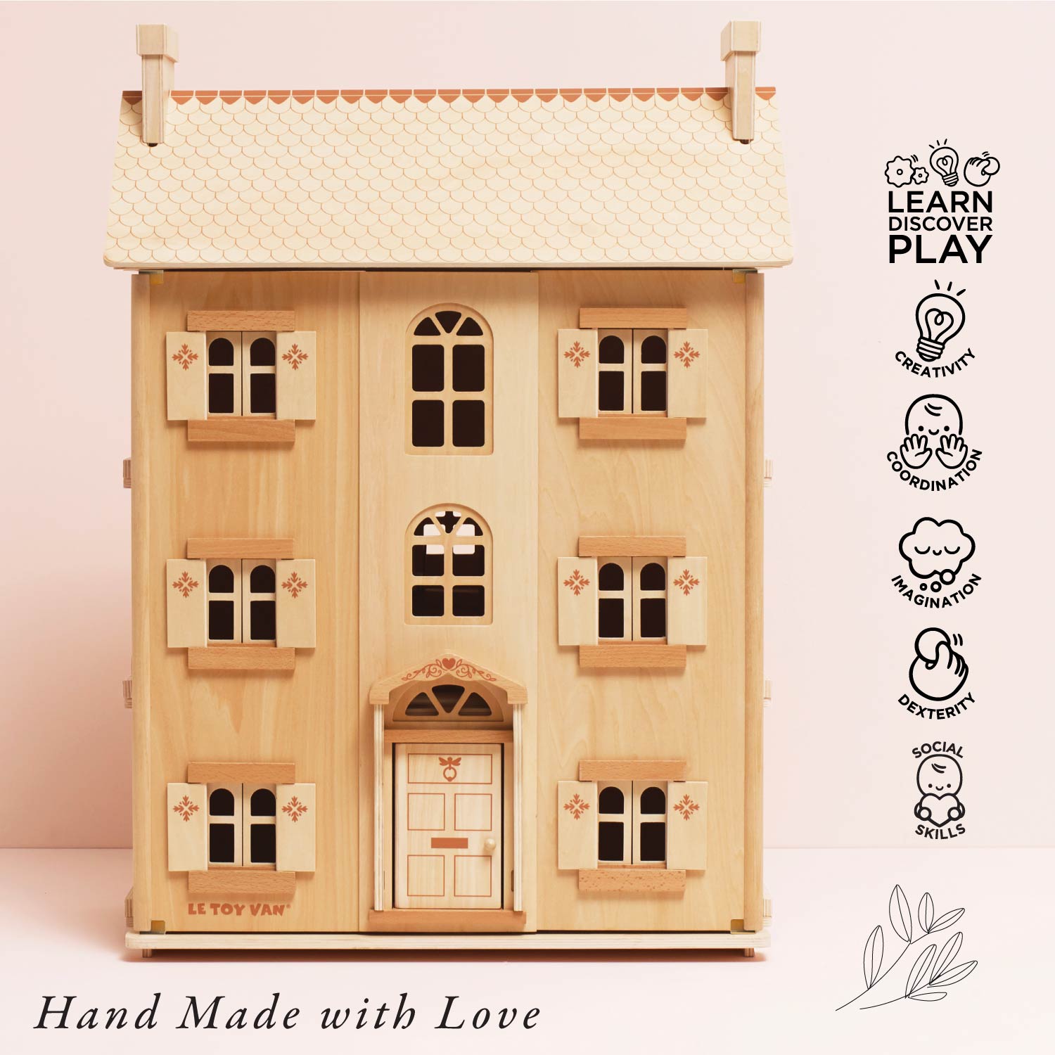 The Grand Natural Wood Doll House