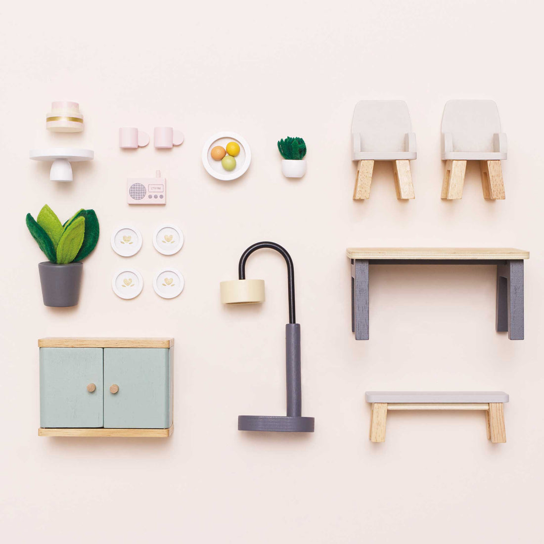 Wooden Doll House Furniture Complete Collection