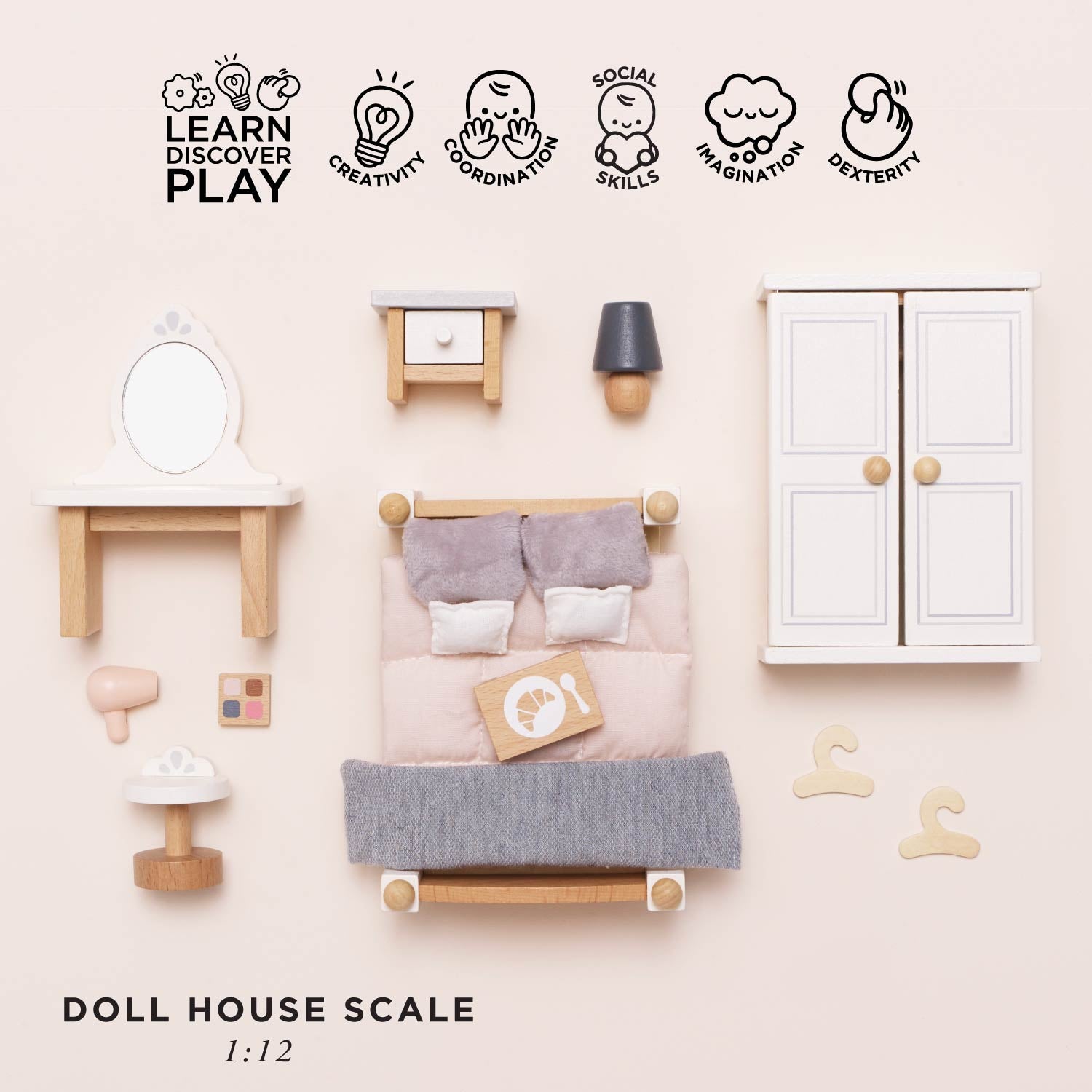 Wooden Dolls house Bedroom