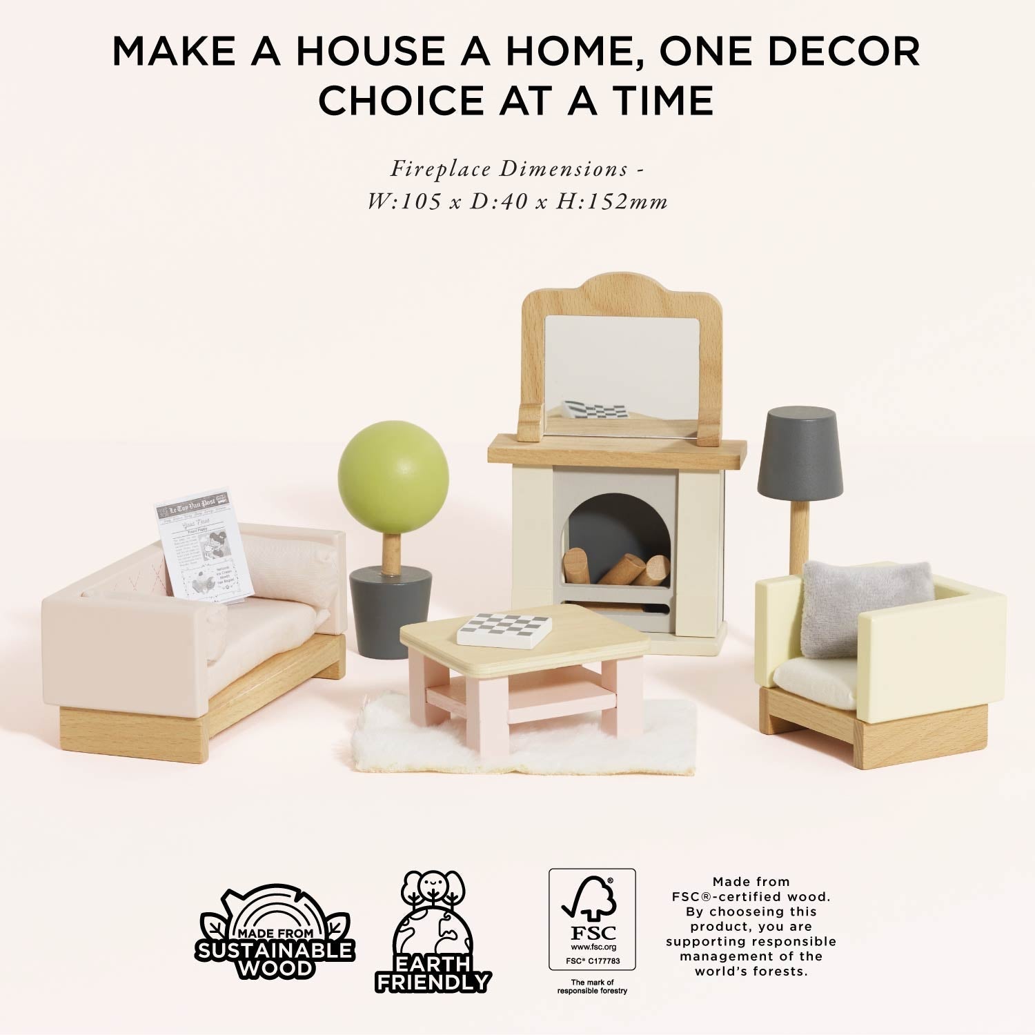 Doll House Sitting Room Furniture Set